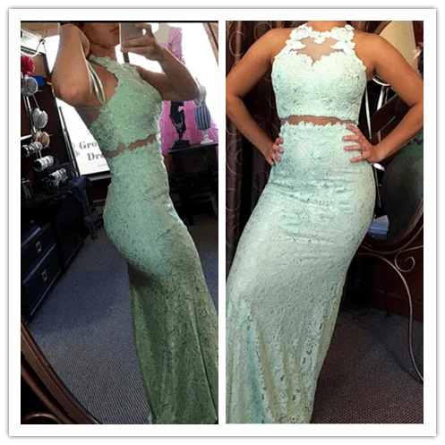 Lace Great Mermaid Real Made Prom Dresses