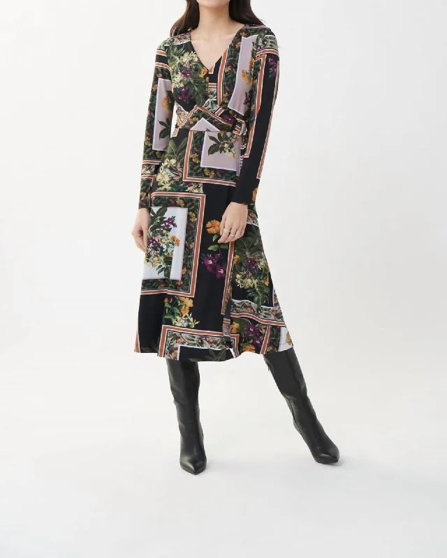 Scarf Print Dress In Multi | Multi