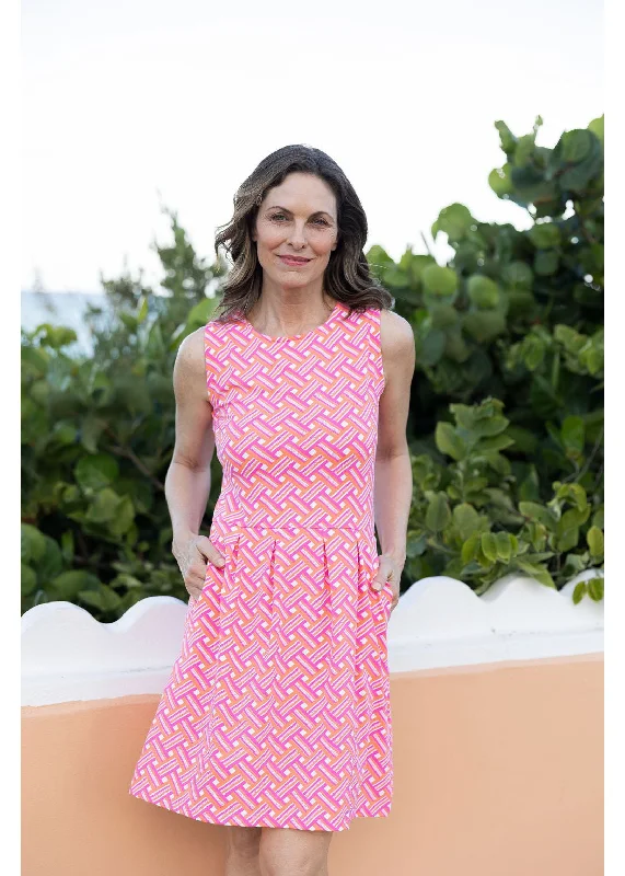Boardwalk Dress - Ribbons Pink/Orange