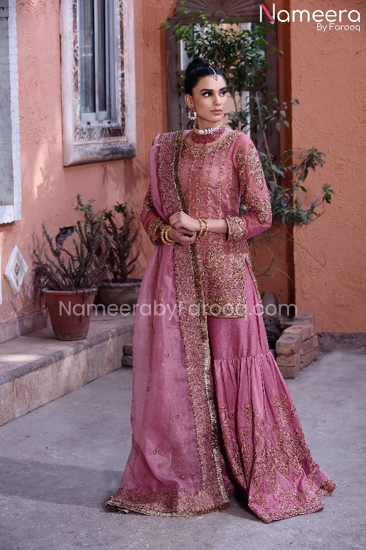 Traditional Bridal Shirt Gharara Pakistani Dress #BS548