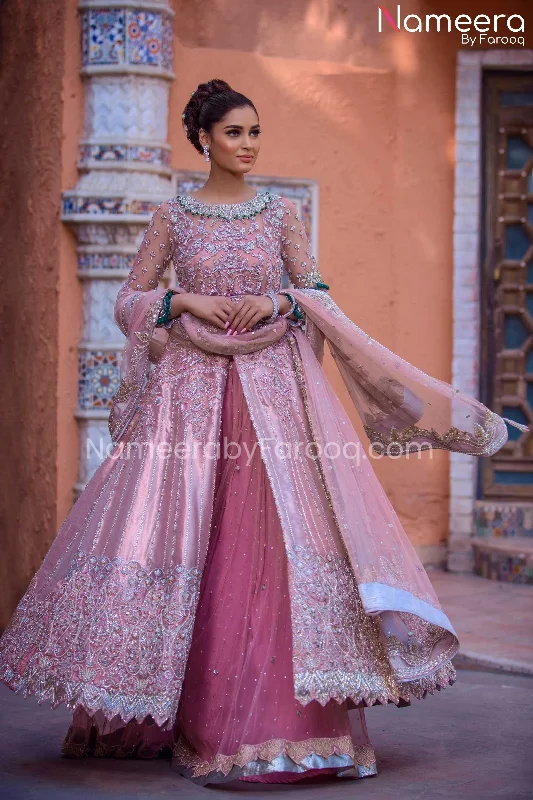 Elegant Bridal Dress Sharara Gown Pakistani #BS549