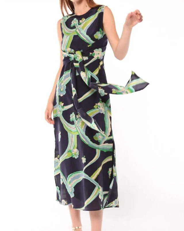 Tamara Print Dress In Brisvane Navy | Brisvane Navy