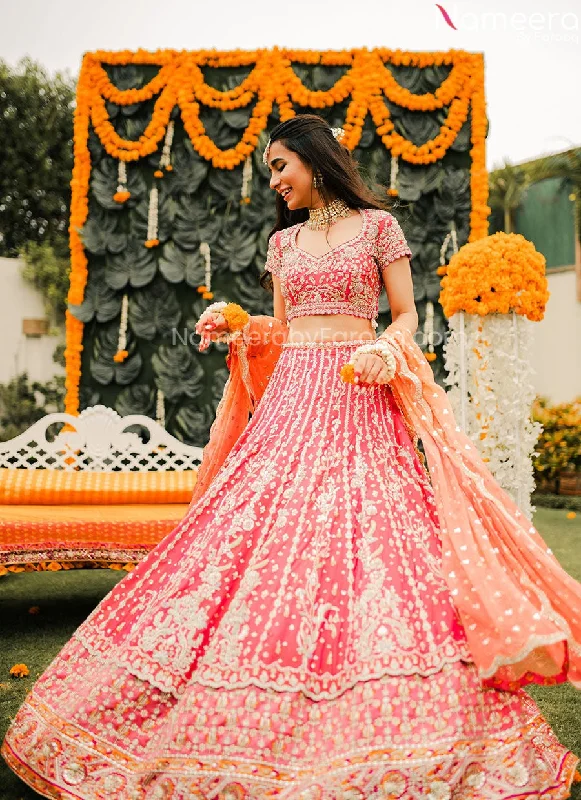 Punjabi Dress Pink Lehenga Choli for Bridal Wear #BN829