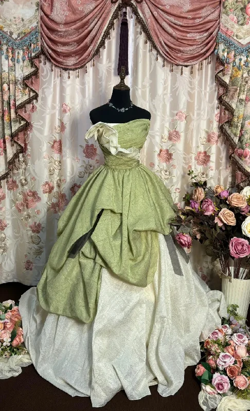 Strapless A Line Ball Gown Long Princess Dress, Formal Evening Gowns     S6855