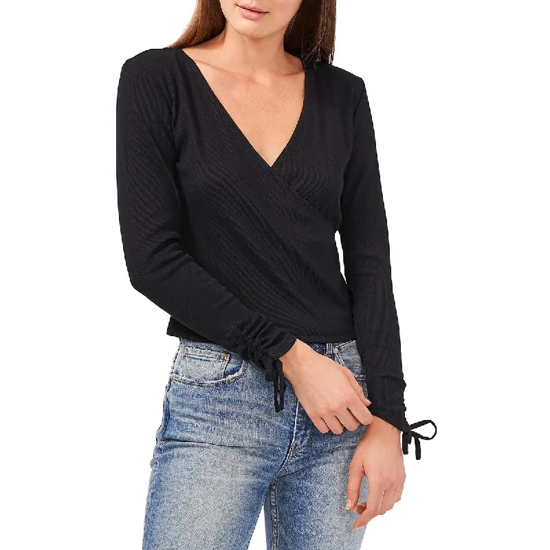 1.State Womens Surplice Knit Blouse Balloon Sleeve Blouse