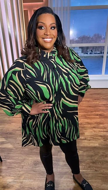 Live Unlimited Green Zebra Print Blouse UK 26 Boho Chic Blouse