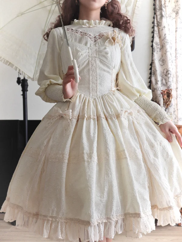 (Buyforme)White Tea Story~Elegant Black and White Lolita JSK and Blouse Polished Work Blouse