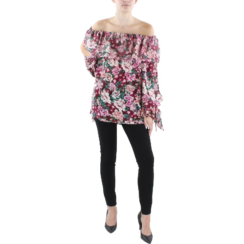 Faith Connexion Womens Silk Floral Blouse Boho Printed Blouse