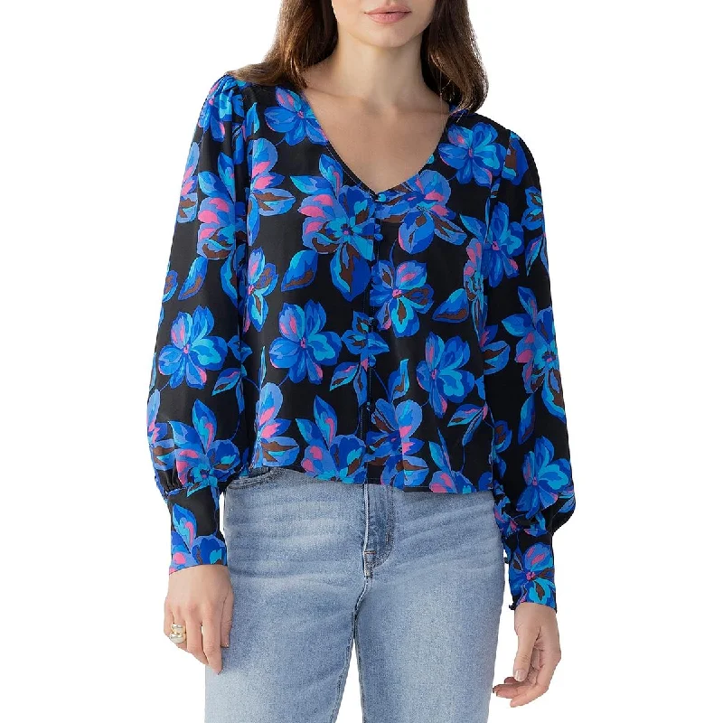 Sanctuary Womens Printed Recycled  Blouse Cotton Casual Blouse