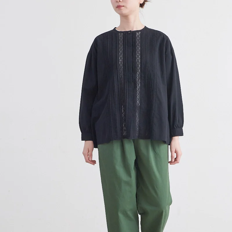 ［HEAVENLY ヘブンリー］ #009 Washer Broadcloth Lace Blouse / ワッシャー ブロードクロス レース ブラウス - 2447092 - Floral Print Blouse
