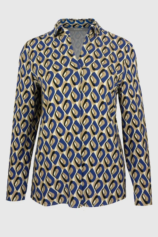 Anea Long Sleeve Collar Blouse Vintage Polka Blouse