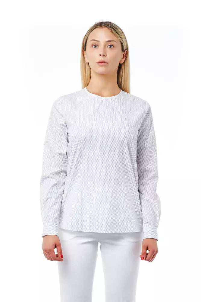 Bagutta White Cotton Women Blouse Embroidered Floral Blouse