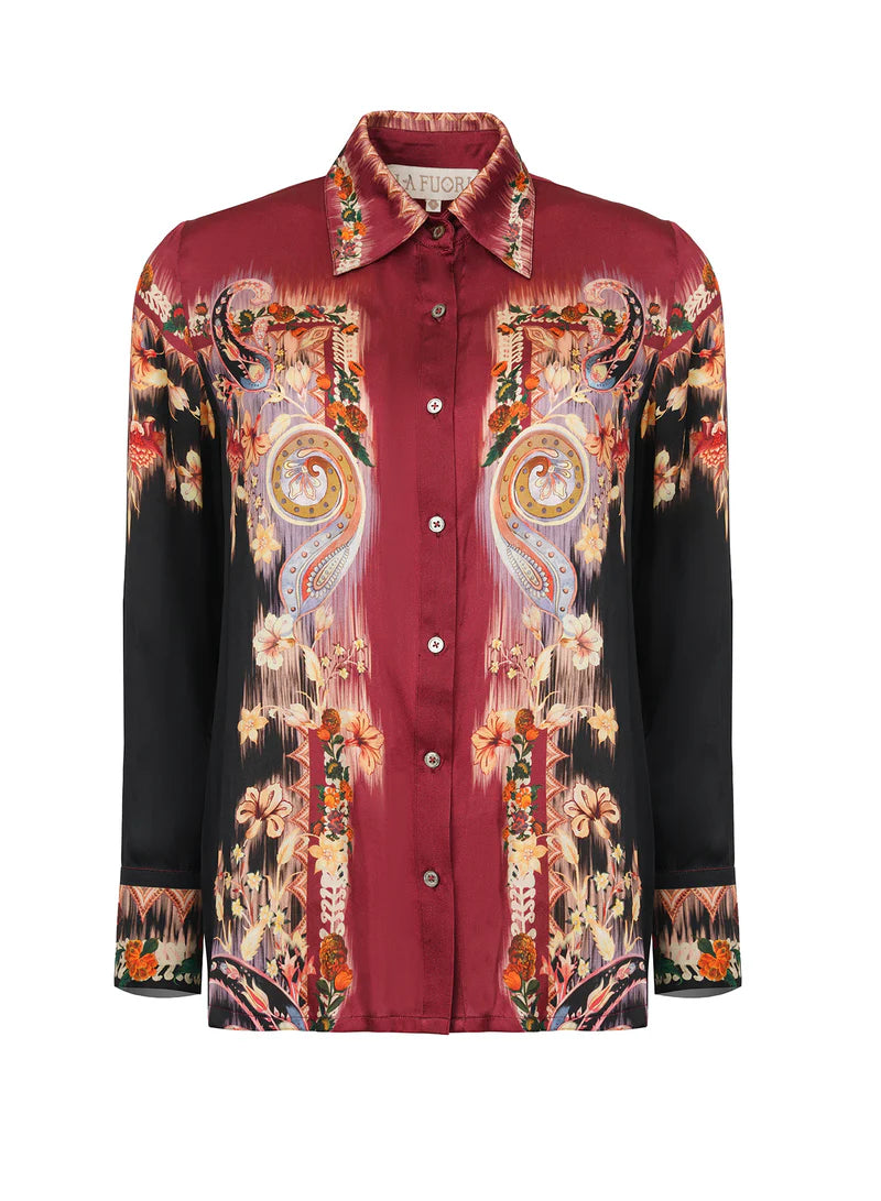 LA FUORI DUSTY TRAIL PRINTED BLOUSE Loose Oversized Blouse