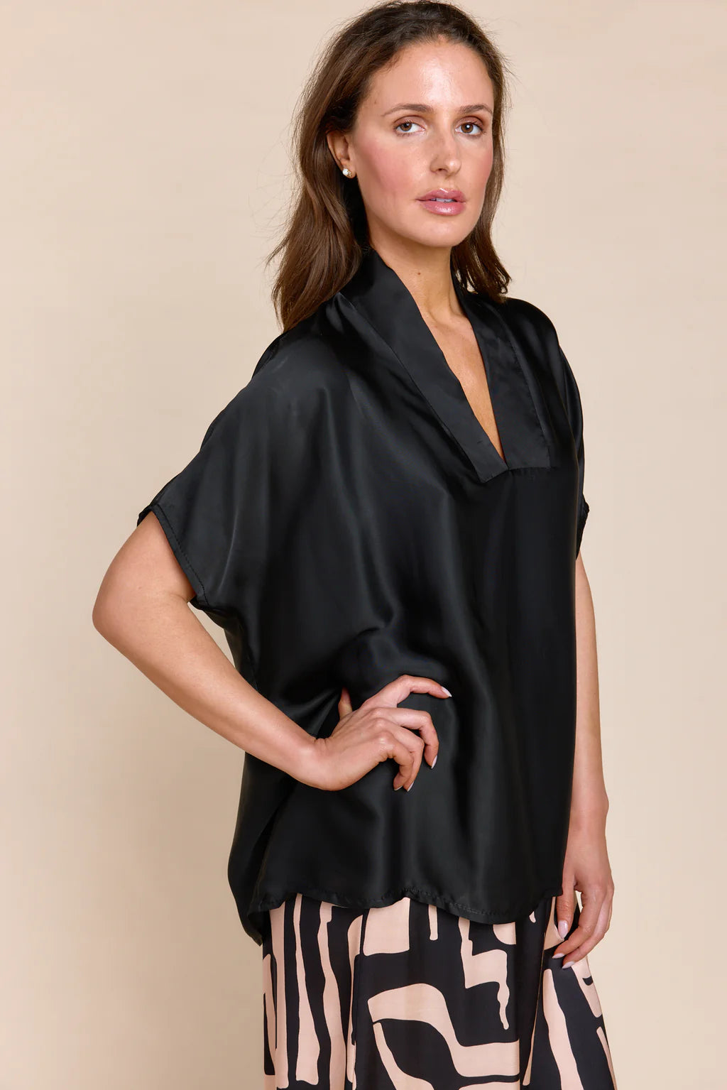 SOFIA COLLECTION INEZ BLOUSE Sheer Mesh Blouse