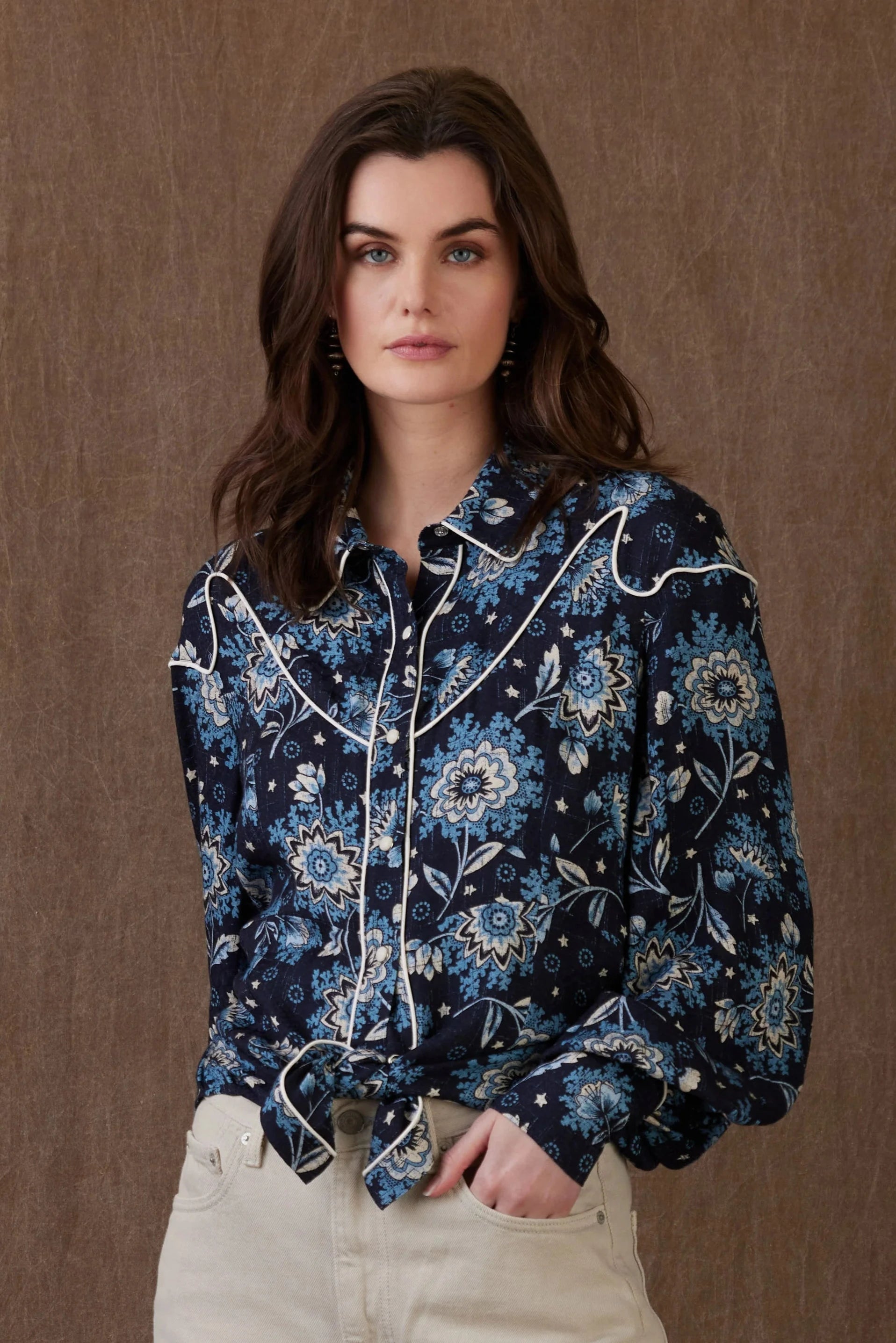 DOUBLE D RANCH JESSE'S BANDANA BLOUSE Double-Layered Blouse