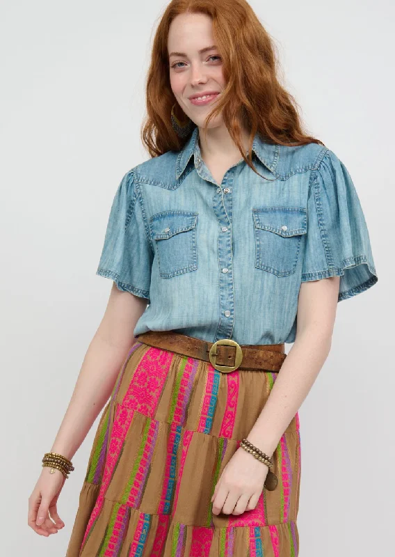 SISTER MARY SHORT SLEEVE BLOUSE Semi-Sheer Blouse