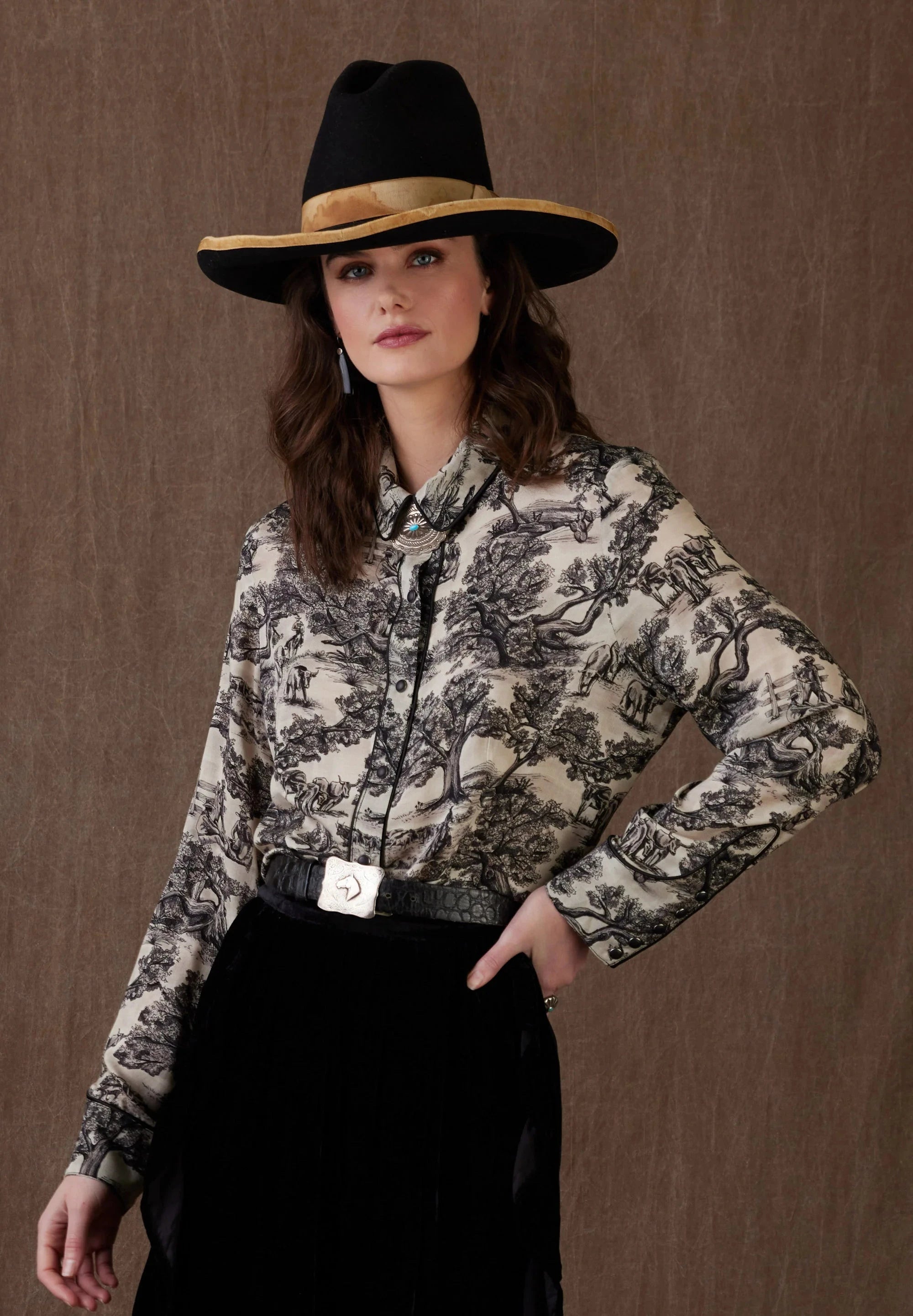 DOUBLE D RANCH WIDE OPEN TRAIL TOILE BLOUSE Business Casual Blouse