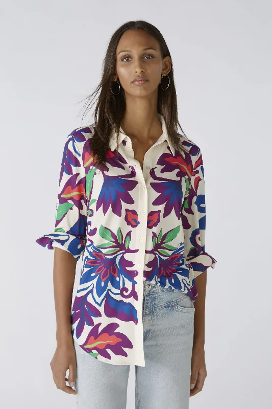Bold Floral Blouse Sleeveless Chiffon Blouse
