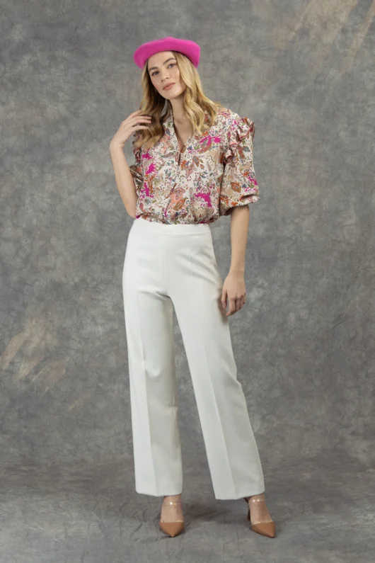Ditzy Print Blouse Cotton Casual Blouse