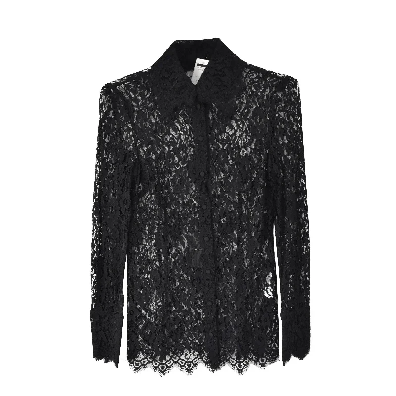 Dolce & Gabbana Lace Blouse - Women's 40 Bell Sleeve Blouse