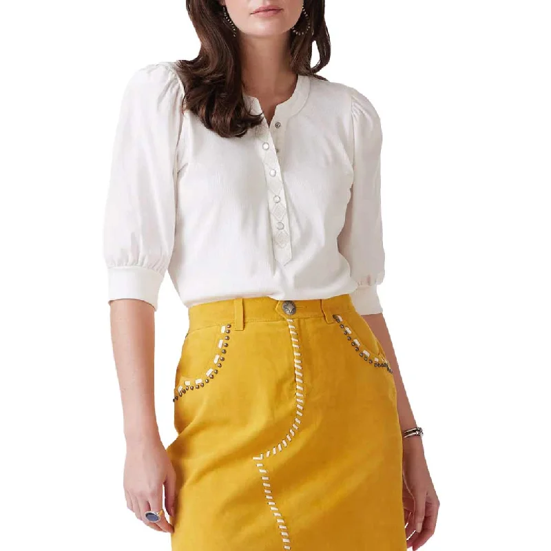 Double D Ranch Women's Cactus Cate Blouse Textured Cotton Blouse