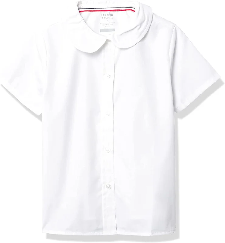 French Toast Womens Peter Pan Collar Blouse ES9320P <br>Sizes 42 - 46</br> White, Light Blue, Pink, <br> Yellow Lightweight Chiffon Blouse French Toast Womens Peter Pan Collar Blouse ES9320P <br>Sizes 42 - 46</br> White, Light Blue, Pink, <br> Yellow Lightweight Chiffon Blouse