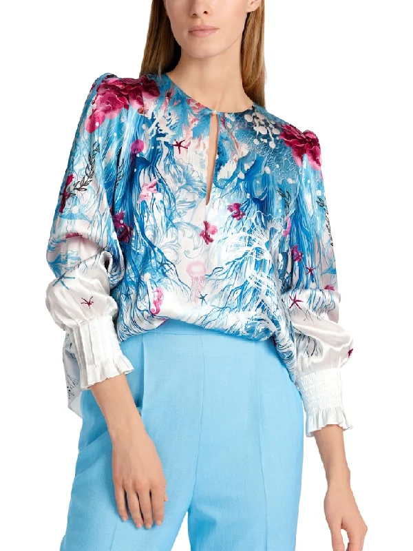 Long Sleeve Pattern Blouse Elegant Embroidery Blouse