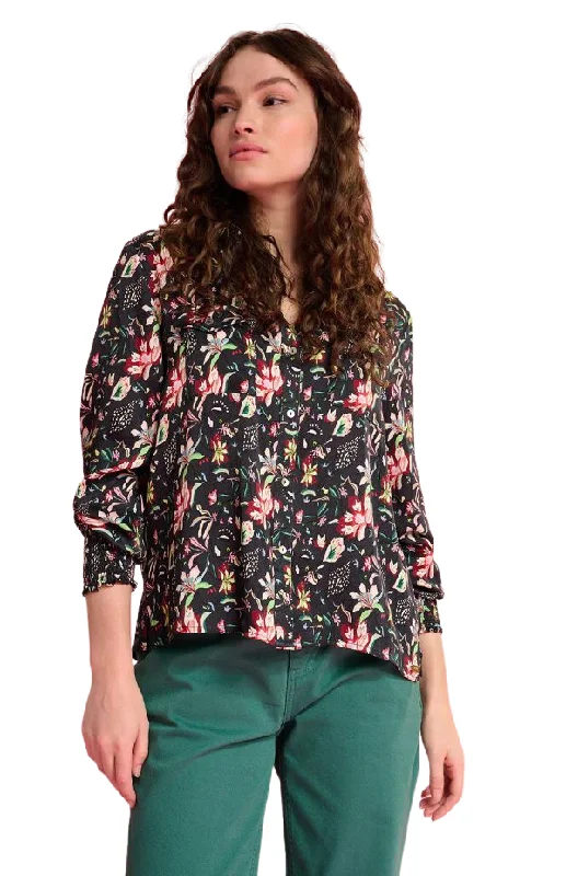 Mila Flowers Blouse Elegant Embroidery Blouse