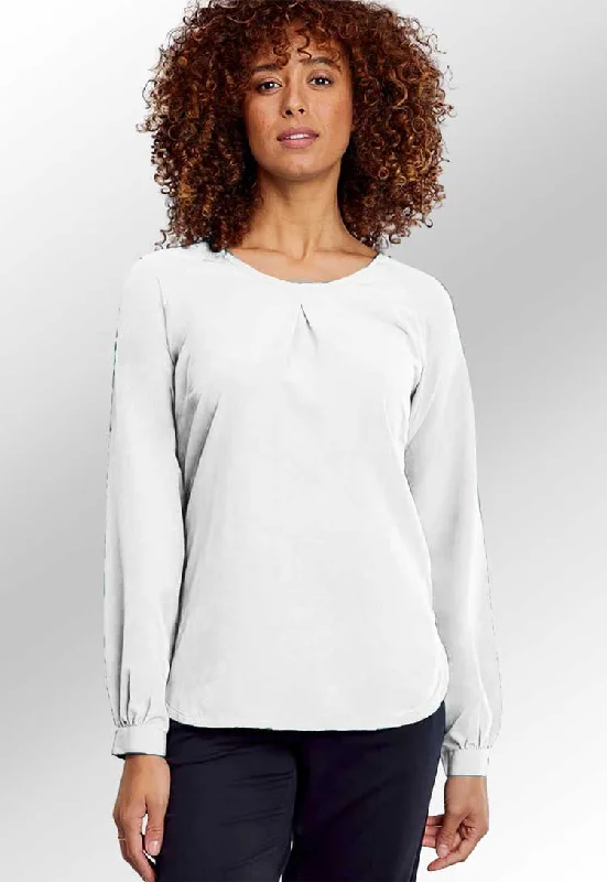 Mona Round Neck Blouse Long Sleeve Business Casual Blouse