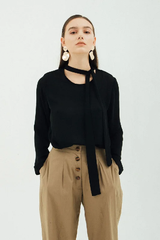 Evening Blouse Sheer Sleeve Blouse