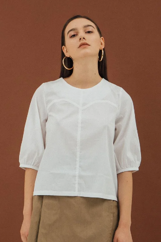 Rosey Blouse In White Soft Modal Blouse