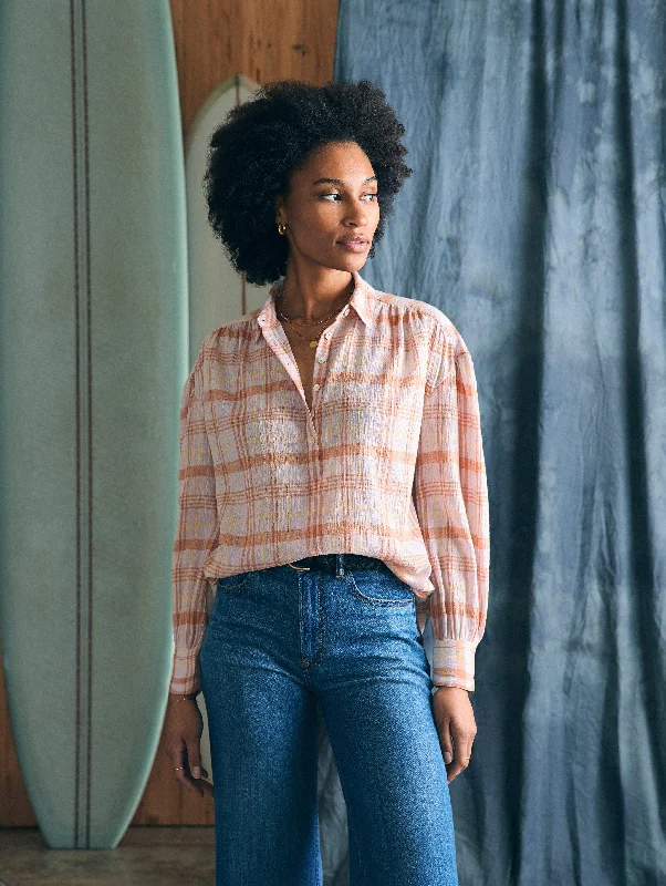 Olli Blouse - Aroma Plaid High Neck Blouse