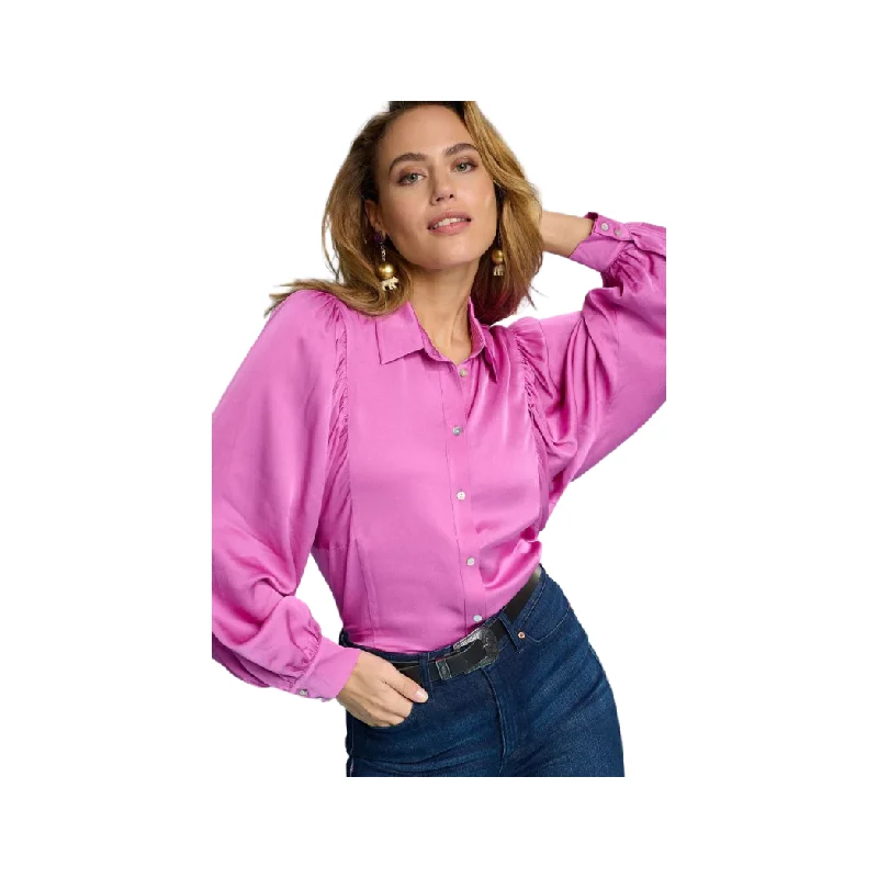 Puff Sleeve Blouse Casual Relaxed Fit Blouse