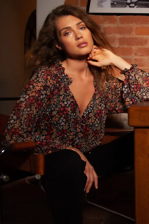 Red Floral Melani Blouse Relaxed Fit Blouse