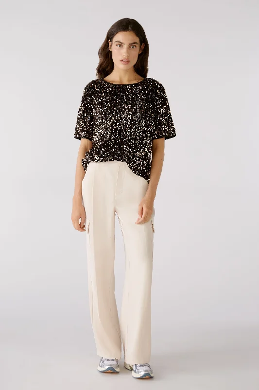 Sequin Blouse Elegant Embroidery Blouse