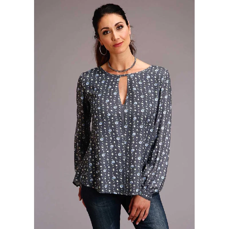 Stetson Women's Prairie Flower Print Blouse Casual Relaxed Fit Blouse