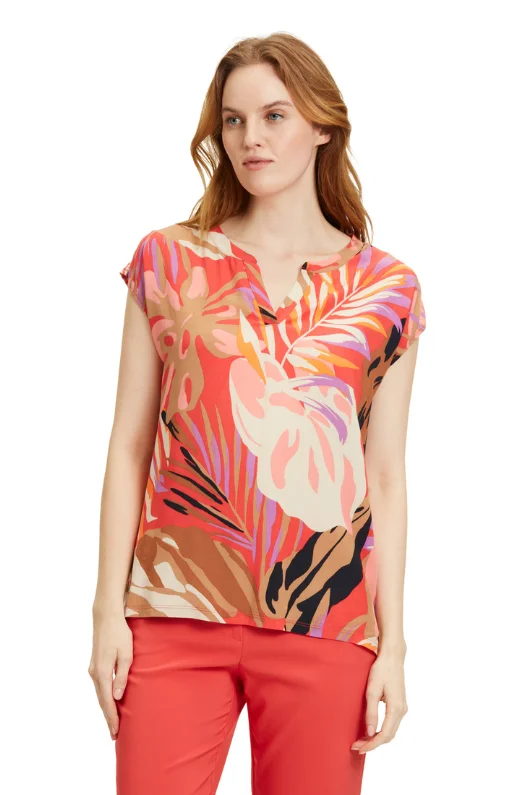 Stripe Back Blouse Frilled Cuff Blouse