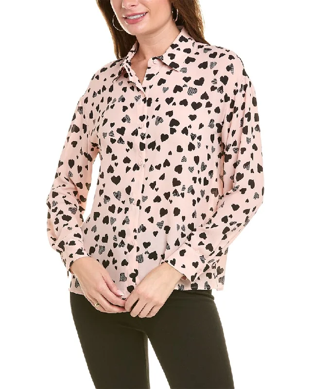 T Tahari Button-Down Blouse Soft Satin Blouse