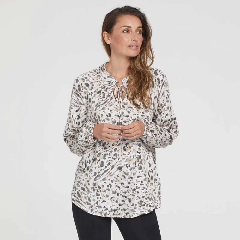 Tribal Women's Animal Print Blouse Double-Layered Blouse