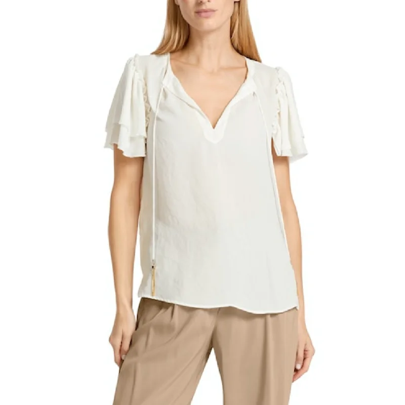 V Neck Blouse Chic Ruffle Blouse