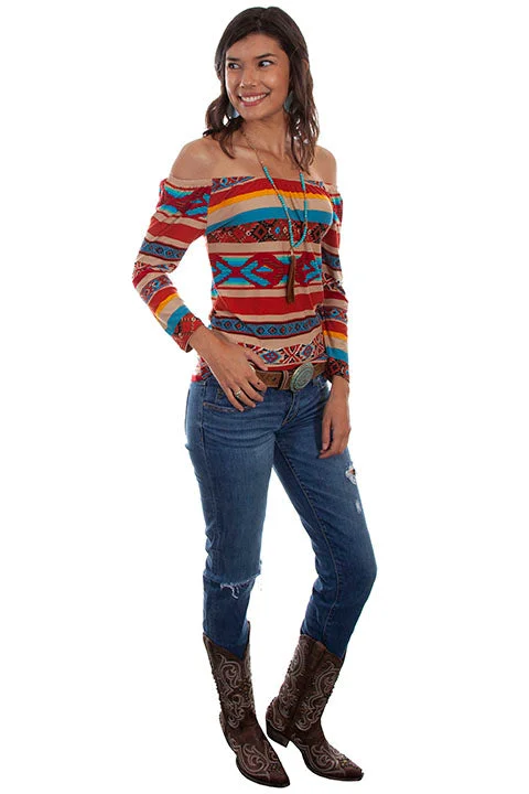Women's Scully Honey Creek Serape Blouse Frilled Cuff Blouse