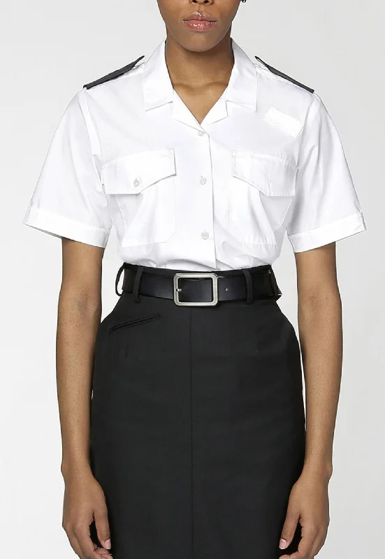 OPGear Women's Short Sleeve Security Blouse Embellished Collar Blouse