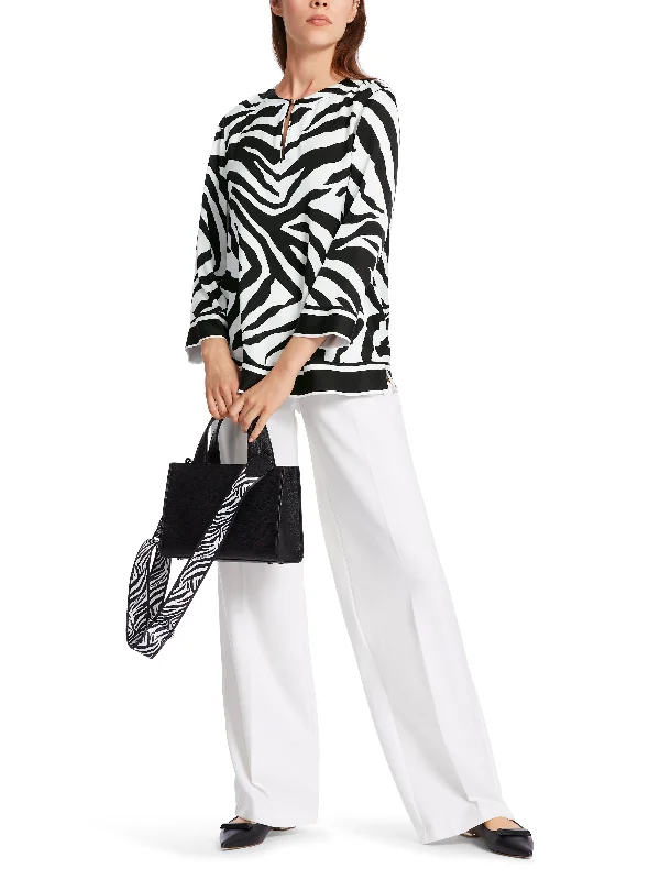 Zebra Print Blouse Stylish Wrap Blouse
