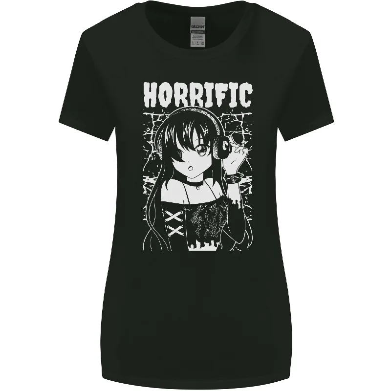 Anime Horrific Womens Wider Cut T-Shirt Jersey Fabric Tulle Fabric Batik Fabric