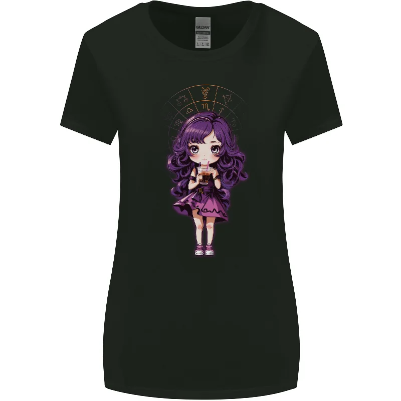 Anime Leo Chibi Womens Wider Cut T-Shirt Sequined Glittery Shiny