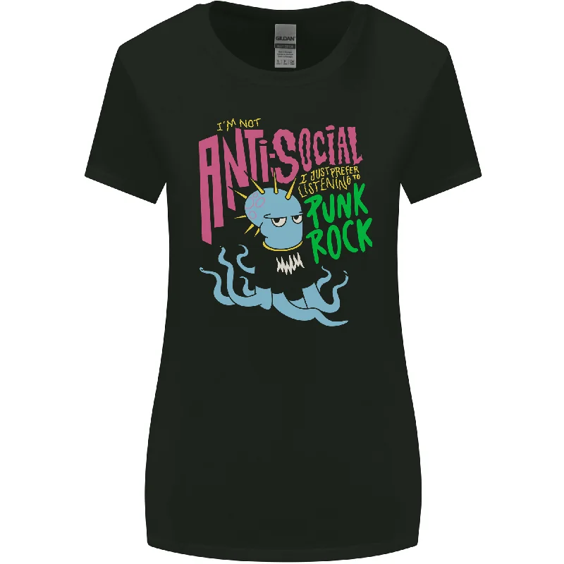 Antisocial Punk Rock Skinhead Octopus Womens Wider Cut T-Shirt Layered Multi-layer Single Layer