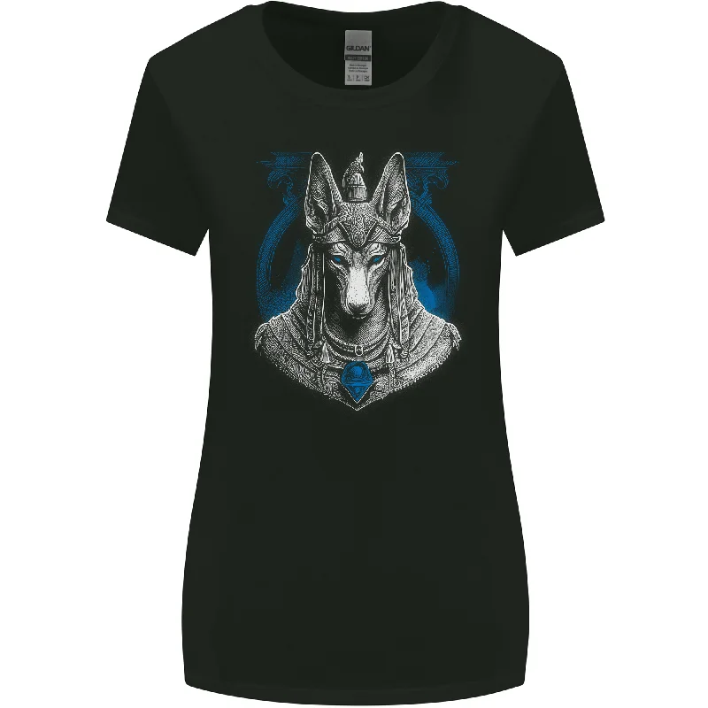 Anubis God of the Dead Ancient Egypt Myth Womens Wider Cut T-Shirt Real Fur Shearling Chenille