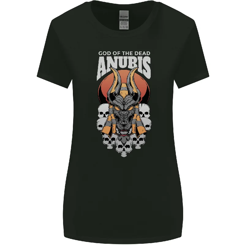 Anubis God of the Dead Ancient Egyptian Egypt Womens Wider Cut T-Shirt Hooded Caped Shawl Collar