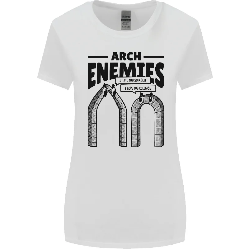 Arch Enemies Funny Architect Builder Womens Wider Cut T-Shirt Embroidered Appliqued Beaded