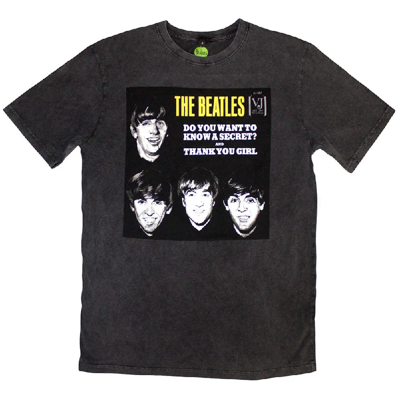 The Beatles | Official Stone Wash Band T-Shirt | VJ Secret Sleeve Stone Wash Terry Blend Velvet Blend Canvas Blend